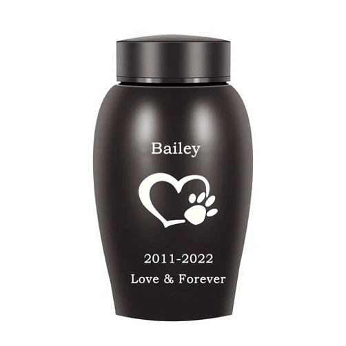 Yoinnt Personalized Pet Urns for Dogs Ashes, Dog Cat Urns for Ashes, Customize Pet Ashes Keepsake, Memorial Pet Urns with Paw Print, Stainless Steel Cremation Loss Pet Memorial Remembrance Gift