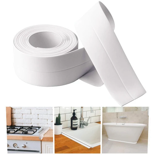 Solikdm Bath & Kitchen Caulk Tape Sealant Strip,PVC Self Adhesive Tub and Wall Sealing Tape Caulk Sealer,Caulk Strip,sealant Tape,Shower Tile Sealer Adhesive sealant.