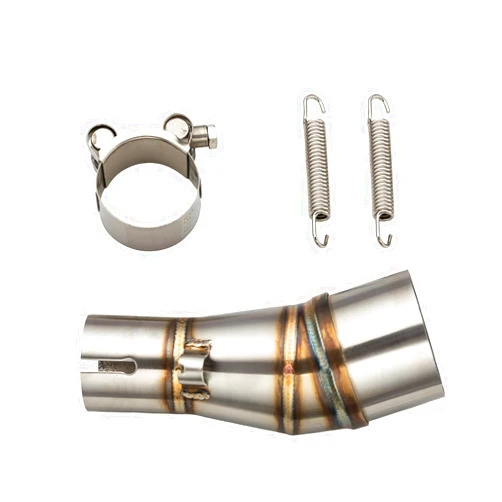 Xintre Motorcycle Exhaust Mid Pipe, Exhaust Pipe Muffler Adapter Connect Pipe with Clamps Compatible with Kawasaki Ninja 250 300 2008-2017, Ninja Z250 Z300 2008-2017
