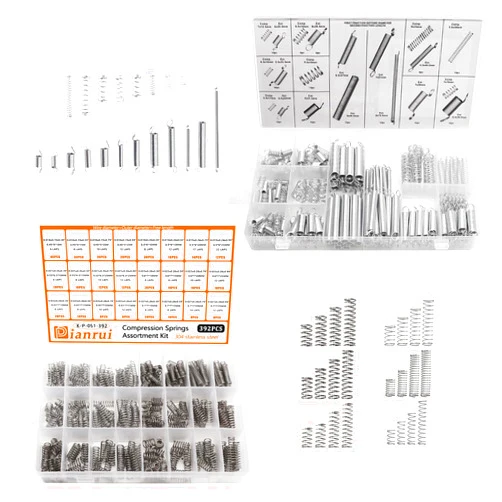 Dianrui 392+200PCS Compression Springs Assortment Kit 24+20 Different Sizes Mini Stainless Steel Mechanical Springs/Extension Springs for DIY Repair Project…