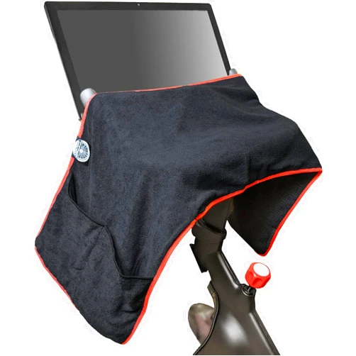 MODCART Sweat Protection Towel, Handlebar Sweat Towel for Peloton, Echelon Bike, Bike Trainer Stand, Indoor Cycling Workout Towel with 4 Pocket for Water Bottle or Phone Holder