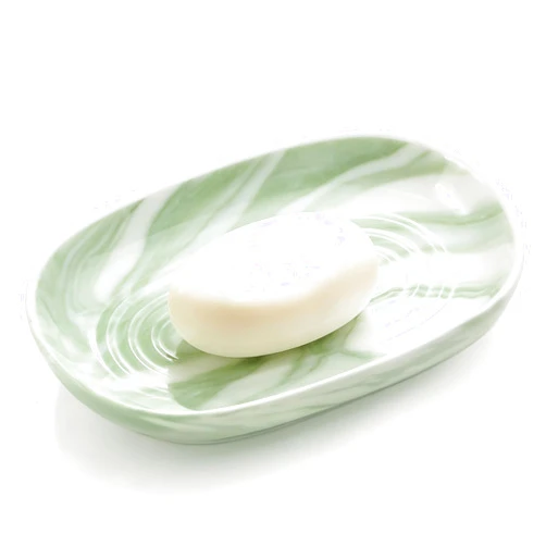 OTHIX Ceramic Soap Dish with Unique Marble Texture, Decorative Bar Soap Holder for Bathroom and Kitchen, Cute Soap Dishes for Bar Soap, Jewelry, Ring (Green Texture)