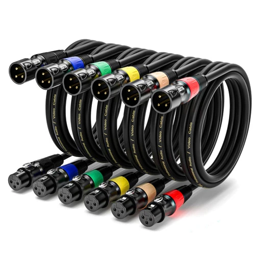 EBXYA XLR Cable 10 ft 6-Packs - Standard XLR Male to Female Microphone Cable with 3-Pin Balanced Shielded XLR Speaker Cable