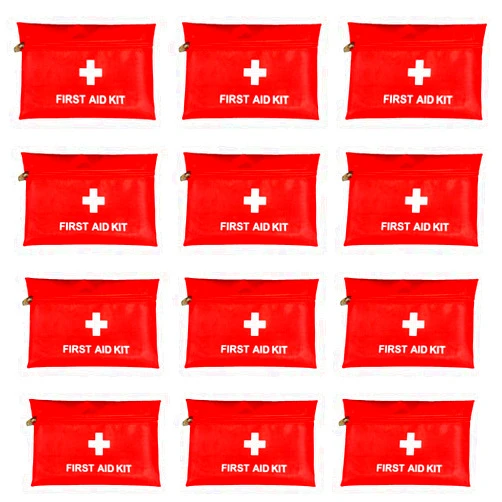 PAXLAMB Red First Aid Bag Empty First Aid Kit Empty Waterproof First Aid Pouch Small Mini for First Aid Kits Pack Emergency Hiking Backpacking Camping Travel Car Cycling (Red, 7.9x5.5