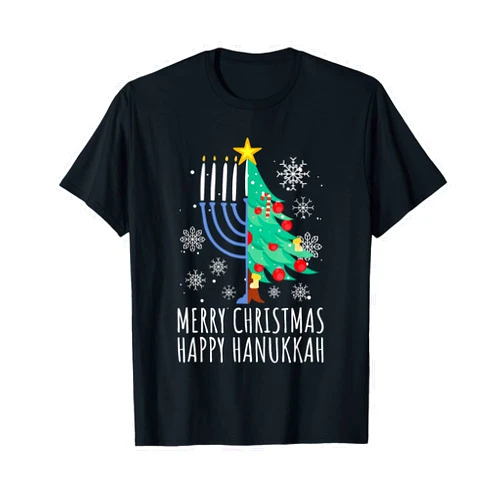 Chanukah Jewish Festival Hanukkah Pajama Gifts Merry Chrismukkah Happy Christmas Hanukkah T-Shirt