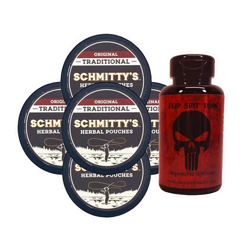 DC Crafts Nation Mud Bud Spittoon Skull with 5 Cans Schmitty's Herbal Snuff Original Pouches