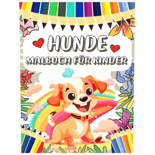 DORIA DE publishing Hunde-Malbuch für Kinder: Einfache Malvorlagen von Welpen mit lustigen Fakten über die Rasse zum Lernen und Entspannen. Ideal für Kinder, die Tiere lieben (German Edition)
