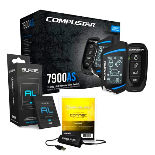 Compustar CS7900-AS 2-Way Car Remote Start & Alarm Bundled with +(1) ADS-Blade AL Universal Integration Cartridge + (1) ADS-USB Weblink USB Interface (Installation NOT Included)