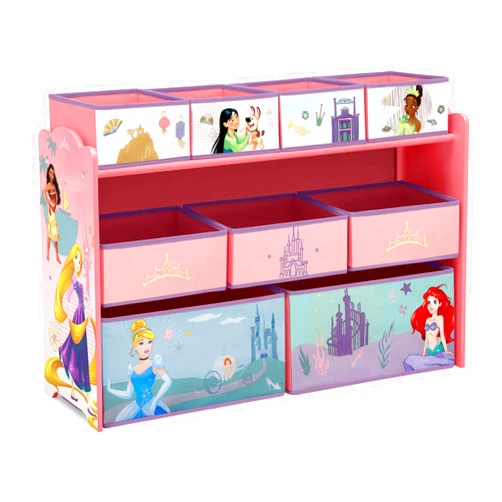 Delta Children Disney Princess Deluxe 9 Bin Design and Store Toy Organizer, Greenguard Gold Certified