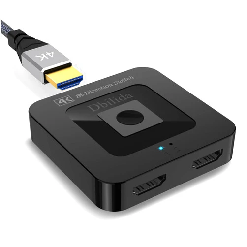 Dbilida HDMI Switch Splitter 4K@60Hz, Bi-Directional HDMI 2.0 Switcher 2 in 1 Out, HDMI Splitter 1 in 2 Out Support 4K 3D HDR for Xbox PS5/4/3 Blu-Ray Player Fire Stick Roku