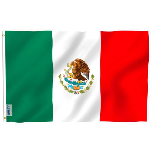 Anley Fly Breeze 3x5 Foot Mexico Flag - Vivid Color and Fade proof - Canvas Header and Double Stitched - Mexican MX National Flags Polyester with Brass Grommets 3 X 5 Ft