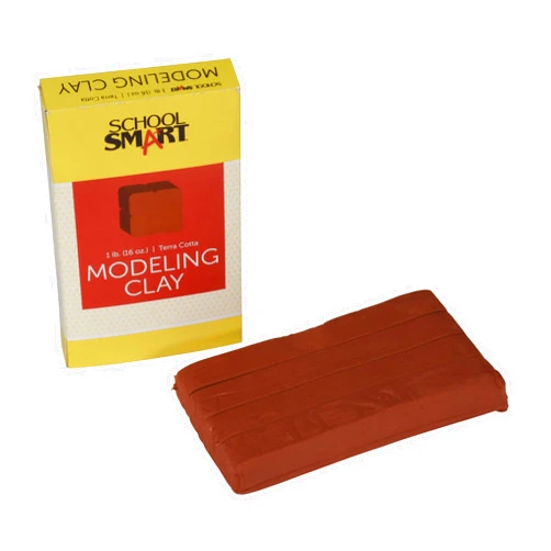 School Smart Modeling Clay, Terra Cotta, 1 Pound