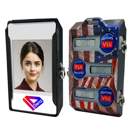 IDGemz American Flag Badge Holder for RSA SecurID Tokens - Holds up to 3 Badges (Holds 3 Tokens)