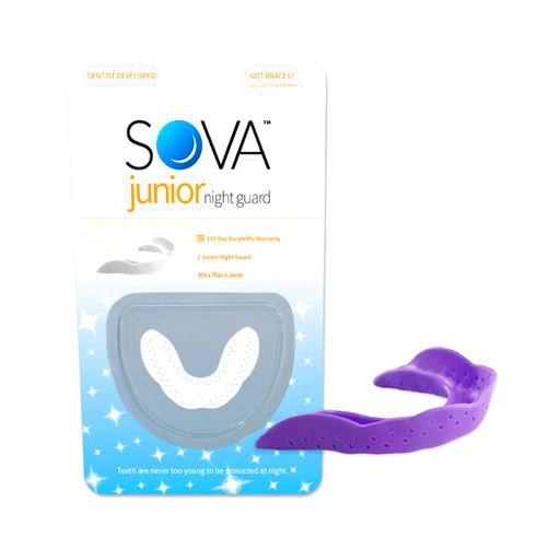 SOVA Junior Night Guard, Purple Punch - 1.6mm Thin - Custom-Molded Fit - Protects Against Nighttime Teeth Grinding & Clenching - Odor & Taste Free - Remoldable Up to 20 Times - Non Toxic