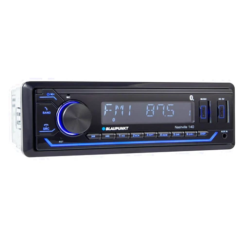 BLAUPUNKT NASHVILE140 BT- 4 X 40W Stereo Digital USB Media Player, Receiver with Bluetooth, Hands Free Calling, Blue Light, Equalizer, 2 Front USB, SD Card Slot, Aux in and Hook Up to Amplifier