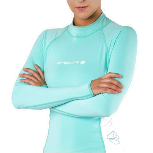 Oceanic Lavacore Lavaskin Women's Scuba Diving Long Sleeve Shirt - Green/White - Size 6