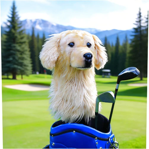FurryClone Golden Retriever Golf Club Headcover - Lifelike Plush Dog Head Cover for Driver & Fairway Woods | 460CC Compatible | Premium Gift for Golden Retriever Lovers & Dog Enthusiasts
