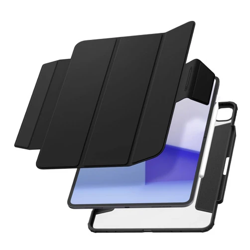 Spigen Air Skin Pro Designed for iPad Pro 13 inch Case (2024) M4 with Detachable Magnetic Cover, Clear Transparent Back and Pencil Holder - Black