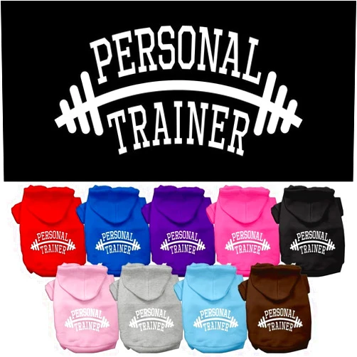 Mirage Pet Products 62-88 XSBK Personal Trainer Screen Print Black Pet Hoodie, X-Small
