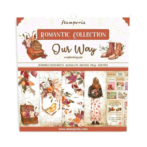 Stamperia International Stamperia-Mini Scrapbooking Pad-Our Way, Multicoloured, 8 x 8 inches (SBBS64)