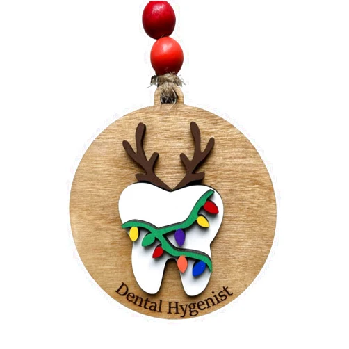 From the Pines Supply Co Dental Hygenist Christmas Tree Ornament | Holiday Present For Dental Team | Appreciation for RDH | Dental Hygenist Graduation Gift | Tooth Ornament