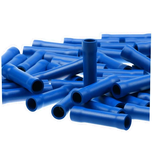 AIRIC Blue Butt Connectors Crimp Splice Terminals 100 pcs 16-14 AWG Electrical Connector, Fully Insulated PVC Wiring Crimps Terminal for 16,14 Gauge Wire