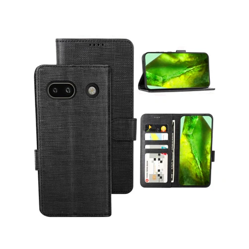 Foluu for Google Pixel 8a Wallet Case, PU Leather Flip Folio with [Shockproof TPU Inner Case], Kickstand Card Slots Ultra Slim Strong Magnetic Closure Cover for Google Pixel 8a 2024 (Black)