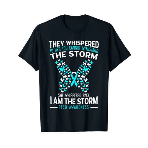 PTSD SteMi Apparel PTSD Awareness Butterfly Posttraumatic Stress Disorder T-Shirt