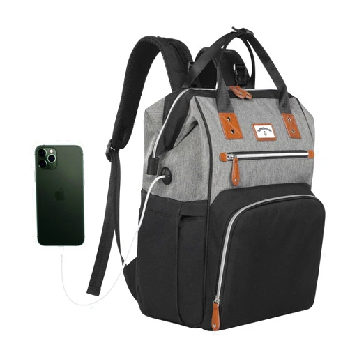 SUPROMOMI Diaper Bag Backpack:Baby Bag Large Tote Diaper bag for Boys and Girls, Men's Diaper Backpack, Women's Shoulder Mommy Bag, 2 Kids Nappy bag for mom and dad Black Grey