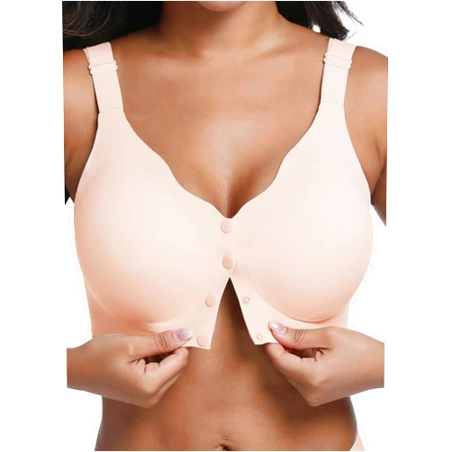 HiMONE Front Closure Wireless Bras for Women Full Coverage No Underwire Comfort Lift Bra with Wide Straps
