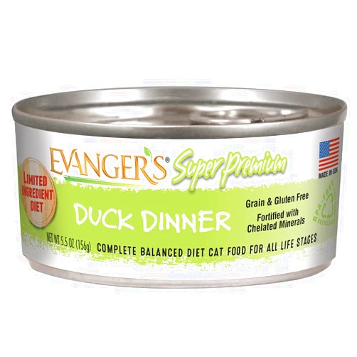 Evanger's Super Premium Duck Dinner for Cats - 24, 5.5 oz Cans