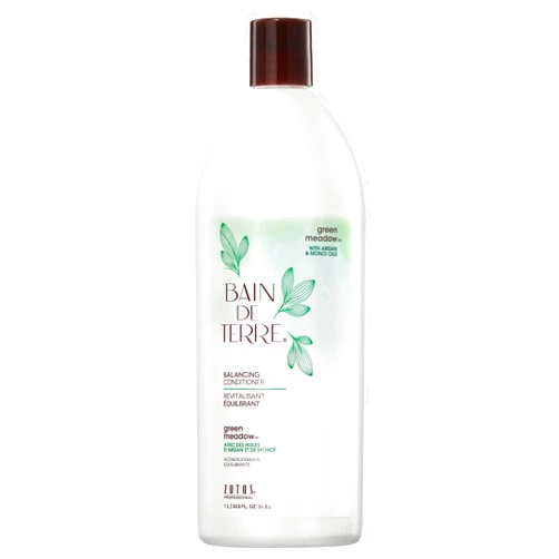 Bain de Terre Green Meadow Balancing Conditioner, Gentle Moisture Balance for Soft, Silky & Bouncy Hair with Argan & Monoi Oils, Paraben-free, Color-Safe, Vegan (2 sizes)