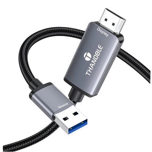 THANDBLE USB to HDMI Adapter Cable 6FT, 1080P 60Hz USB A 3.0 to HDMI Adapter for Monitor, TV, Projector, Compatible with Mac OS Windows 7/8/10/11 - Requires Driver Installation