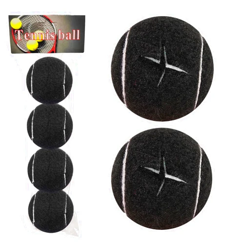 GKK 4 PCS Precut Walker Tennis Balls for Chairs Long Lasting Tennis Ball Chair Foot Covers Walker Balls Glides for Furniture Legs Chair Desk Legs Coverings and Floor Protection (Black)