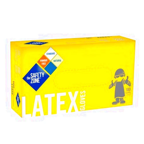 The Safety Zone Powder Free Latex Glove, 4mil, Natural, LG