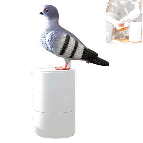 LiFann Pigeon Automatic Induction Foam Hand Washer, Automatic Soap Dispenser, Smart Gadgets, Funny Pigeon Soap Dispenser, Countertop Soap Dispenser(Gris)