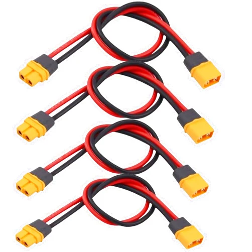 AFDHGS 4pcs XT60 M to XT60 F Adapter Extension Cables - 14AWG 30cm for RC Battery and Dual Power Solutions