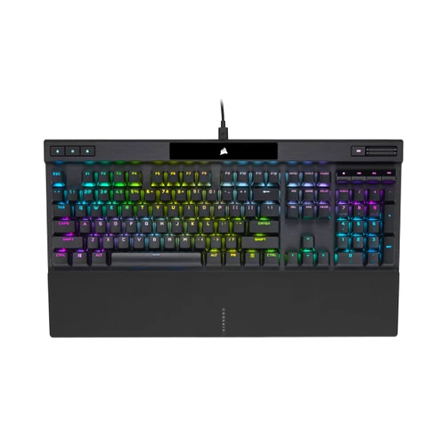 Corsair K70 RGB PRO Wired Mechanical Gaming Keyboard (CHERRY MX RGB Speed Switches: Linear and Rapid, 8,000Hz Hyper-Polling, PBT DOUBLE-SHOT PRO Keycaps, Soft-Touch Palm Rest) QWERTY, NA - Black