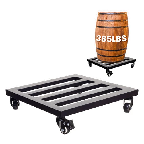 Idzo Upgraded Lockable Heavy Duty Trolley Capacity 385lbs, 12 Inch, Black, Large Plant Pots, Parasol Stands and Bases or Plant Stand with Wheels