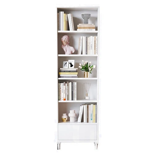 KIRANDY Solid Wood Bookshelf, Floor-to-Ceiling Study Cabinet Bookcase, Simple Combination Storage Rack for Bedroom ( Color : White )