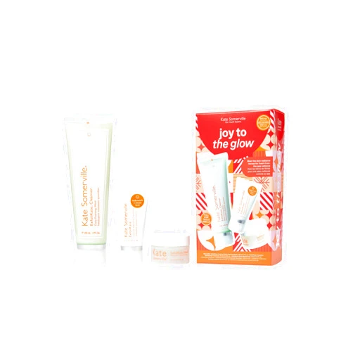 Kate Somerville Joy to the Glow ExfoliKate Set - ExfoliKate Cleanser, Intensive Treatment, & Glow Moisturizer, 3-Piece Facial Skincare Set