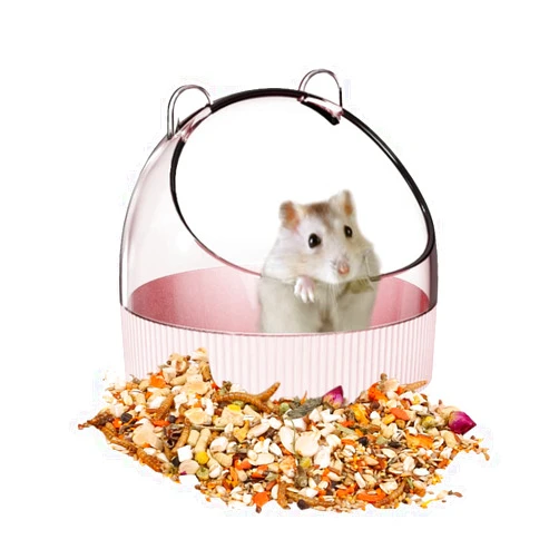 Tafit Cute Hamster Food Bowl Hedgehog Dish for Dwarf Hamsters, Syrian Hamsters, Gerbils, Mice, Rats, Small Animals, Pink