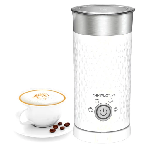 SIMPLETASTE Milk Frother, 4-in-1 Electric Milk Steamer, Automatic Warm and Cold Foam Maker and Milk Warmer for Latte, Cappuccinos, Macchiato