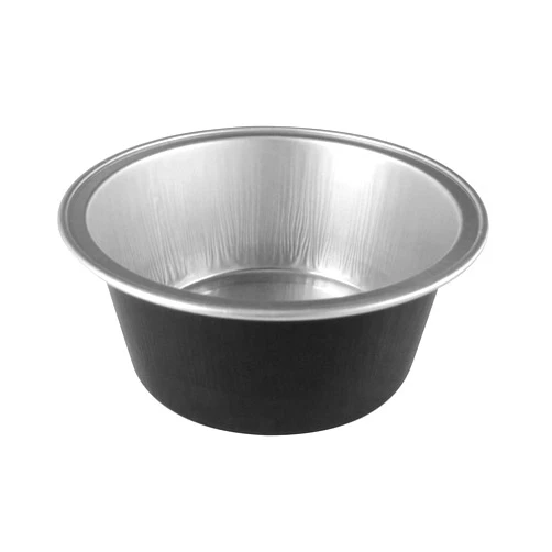 KitchenDance.com KitchenDance Disposable Colored Aluminum Foil Mini Baking Cups without Lid - 1.5 Ounces Round Foil Cup for Desserts, Creme Brulee - Cake Cup for Homemade Baking, Storing, Preparing Food (Black, 100)