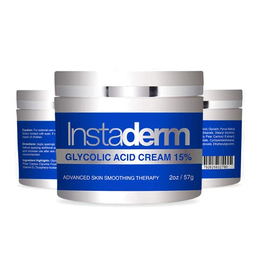 Instaderm Glycolic Acid 15% Anti-Aging Cream- Alpha Hydroxy Facial Moisturizer Reduces the Appearance of Fine Lines, Wrinkles, Age Spots, Dark Spots & Scars. Exfoliates & Smoothes Skin Texture & Tone.