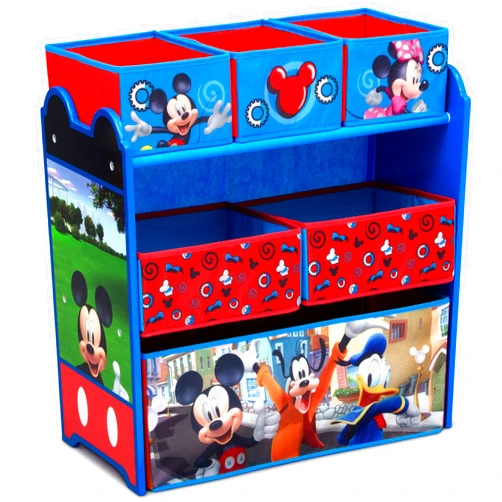 Delta Children Disney Mickey Mouse 6 Bin Design and Store Toy Organizer