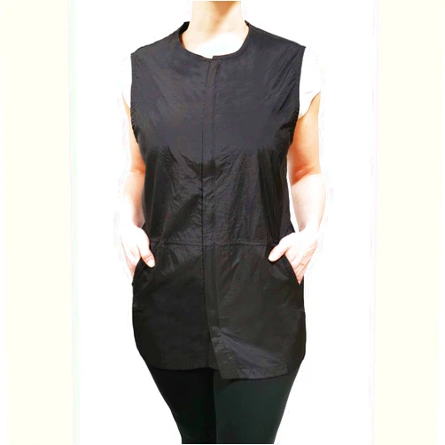 CHARLENE Hair Water Repellent Short Sleeves Jordan Mesh Back Vest for Stylist Barber Grooming Nail Makeup Artist