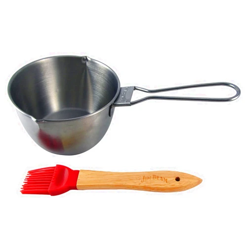 Jim Beam Stainless Steel Basting Pot & Silicone Spoon Brush