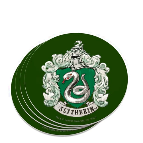 GRAPHICS & MORE Harry Potter Slytherin Painted Crest Novelty Coaster Set