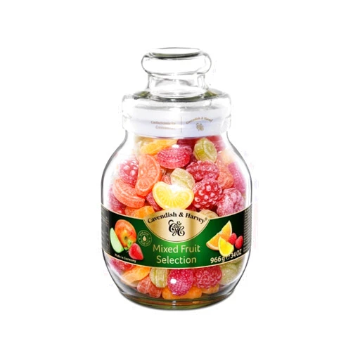 Cavendish & Harvey | Mixed Fruit Hard Candy Drops | 34 Ounce Jar
